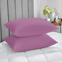 (Purple Pillowcase Only (50x75 cm)) Reversible Plain Duvet Cover Purple Bedding Sets