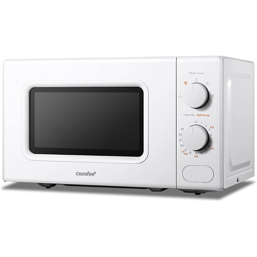 COMFEE' 700W 20L White Microwave Oven With 5 Cooking Power Levels