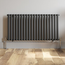 Anthracite Designer Radiator Horizontal Oval Column Single Panel Rad 600x1200mm