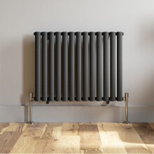 Horizontal Oval Column Designer Radiator Single Panel Rad Anthracite 600x780mm