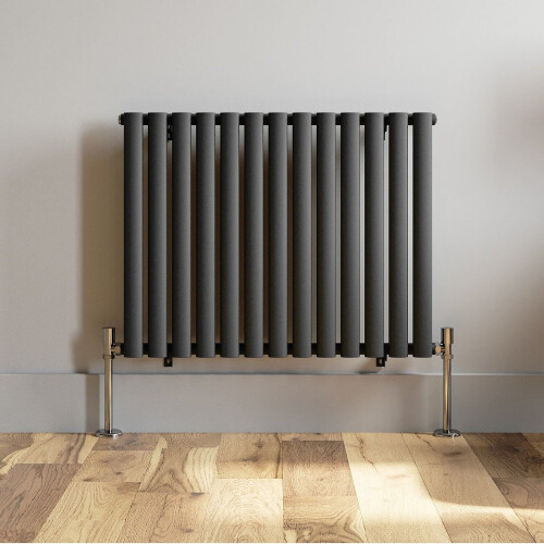Horizontal Oval Column Designer Radiator Single Panel Rad Anthracite 600x780mm
