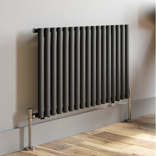Horizontal Oval Column Designer Radiator Single Panel Rad Anthracite 600x1020mm 1