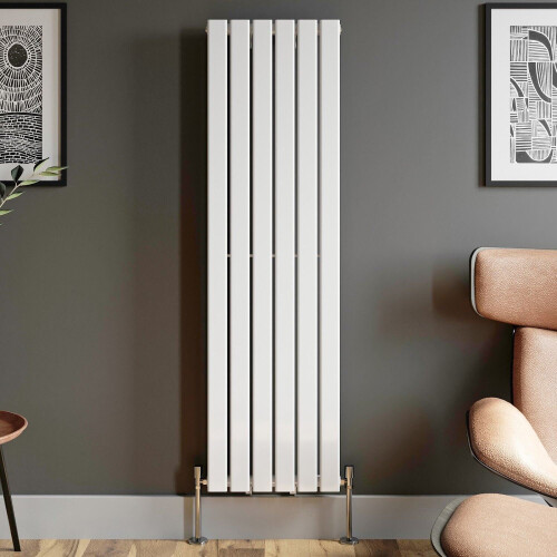 Designer Radiator Vertical White Flat Panel Rads Single Panel 1600x452mm