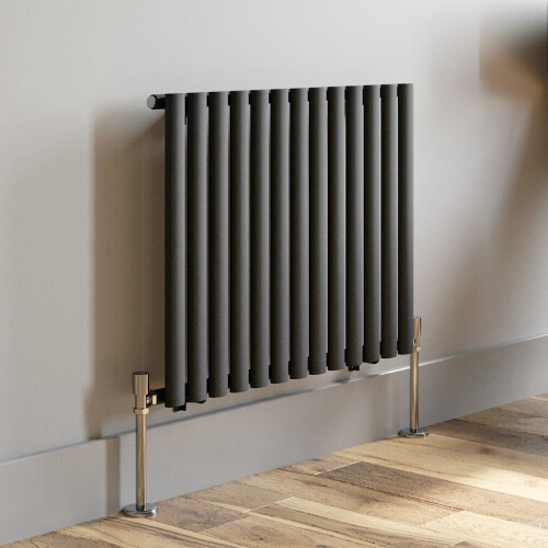 Horizontal Oval Column Designer Radiator Single Panel Rad Anthracite 600x780mm 1