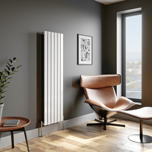Designer Radiator Vertical White Flat Panel Rads Single Panel 1600x452mm 2