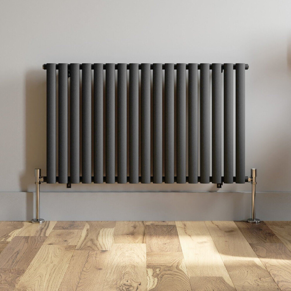Horizontal Oval Column Designer Radiator Single Panel Rad Anthracite 600X1020mm 5056093623041