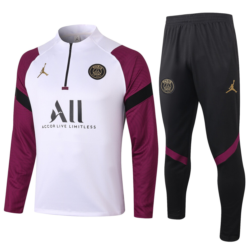 (L) 2021 PSG Football Training Suit Long Sleeve Tracksuit Purple/White