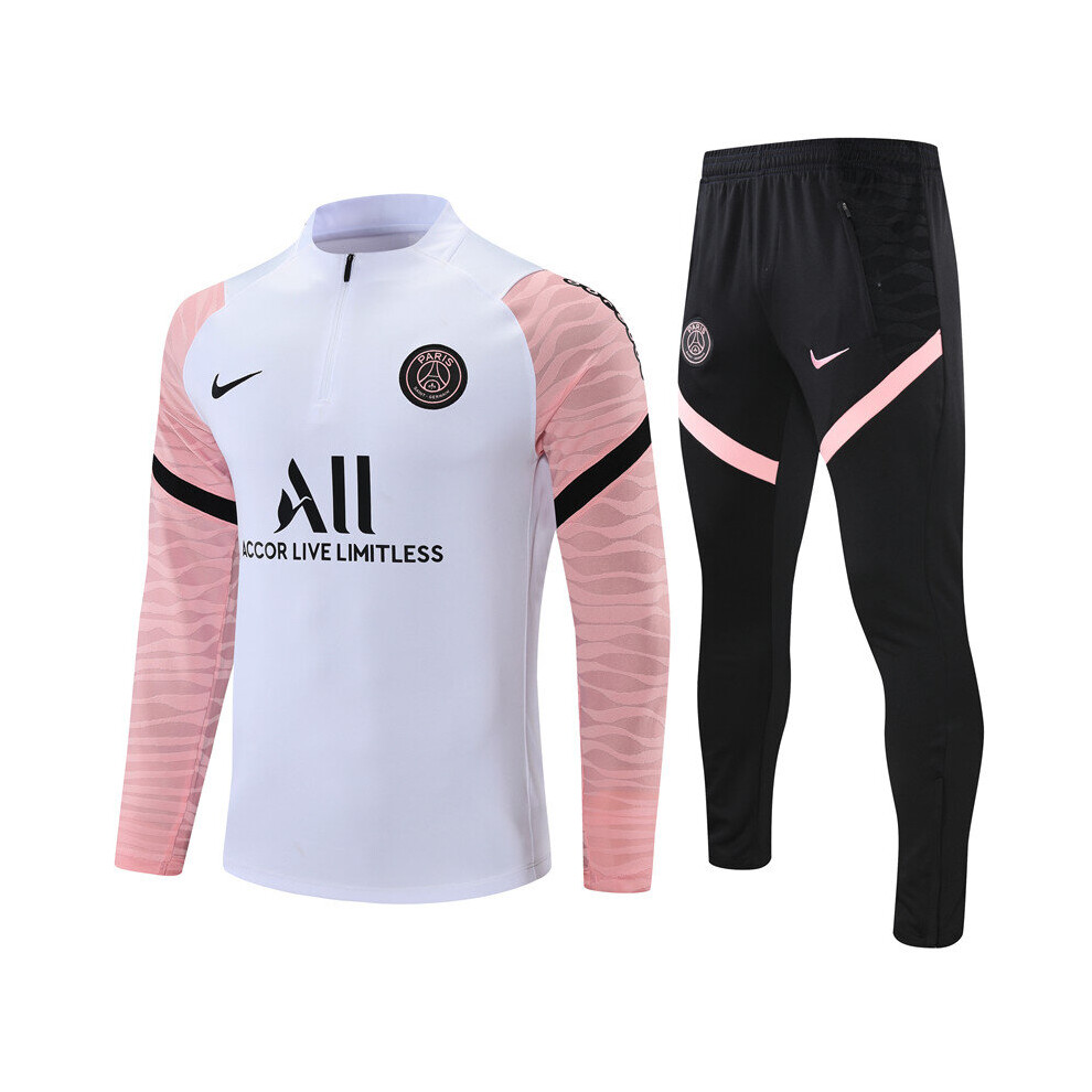 White And Pink Psg Training Psg Tracksuit Pink And White 2021-22