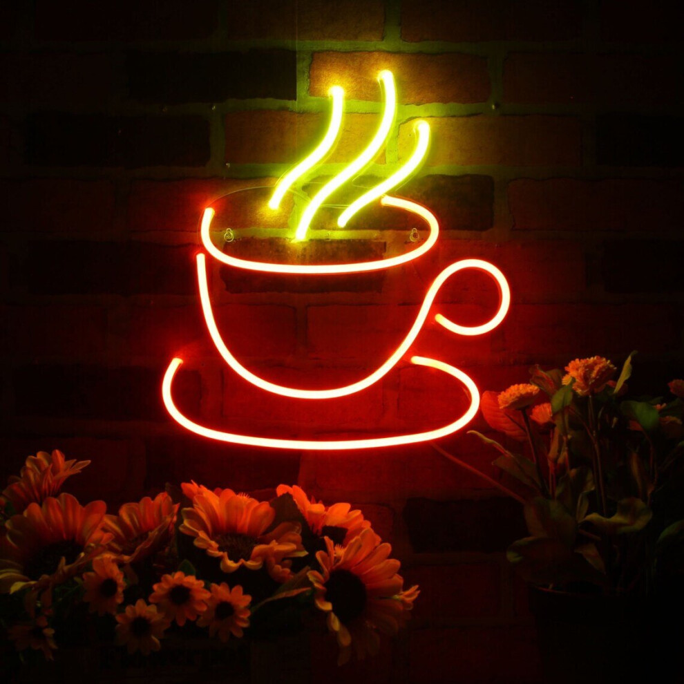 Tea or Coffee Led Neon Sign Cafe Tea Room Decor