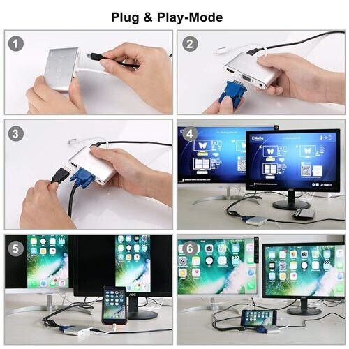 Lightning to HDMI VGA 3.5mm audio adapter 2
