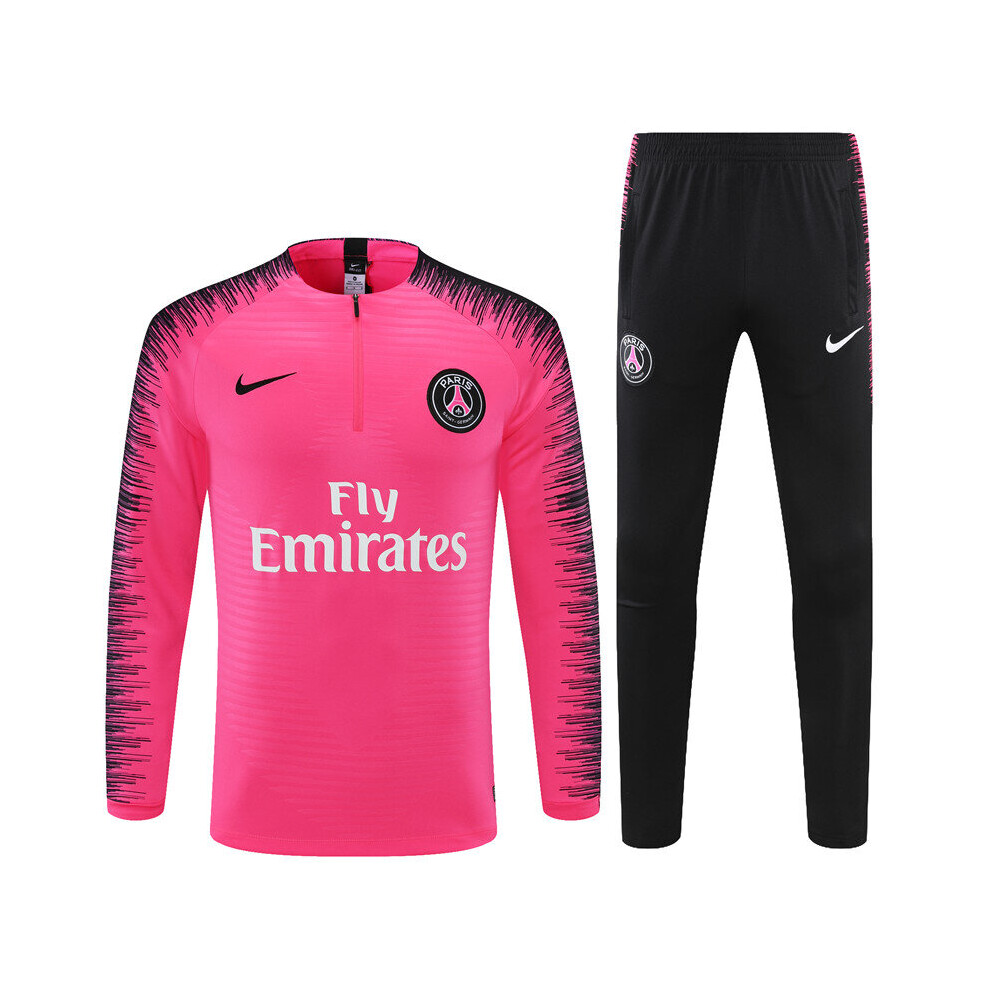 (XXL) 2021-22 PSG Player Edition Football Training Suit Long Sleeve Red Label Tracksuit Pink