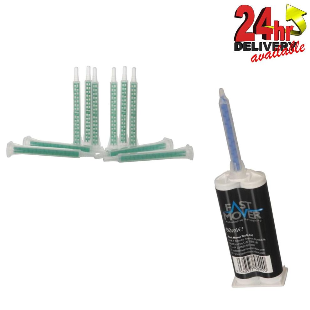 Fast Mover 50Ml 2K Plastic Repair Rigid Glue Cartridge And Nozzles 5060859872055