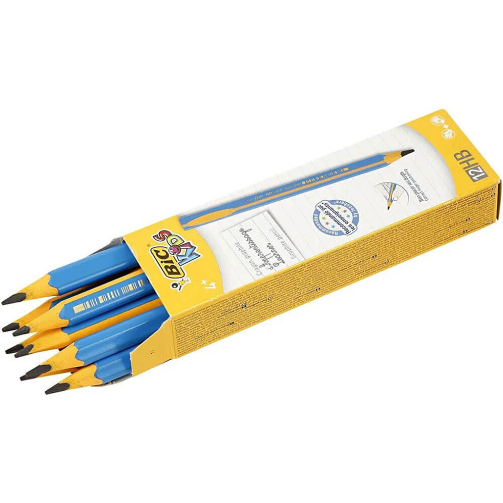 1 Pack - BiC Kids Triangular Graphite Pencil Blue Box of 12