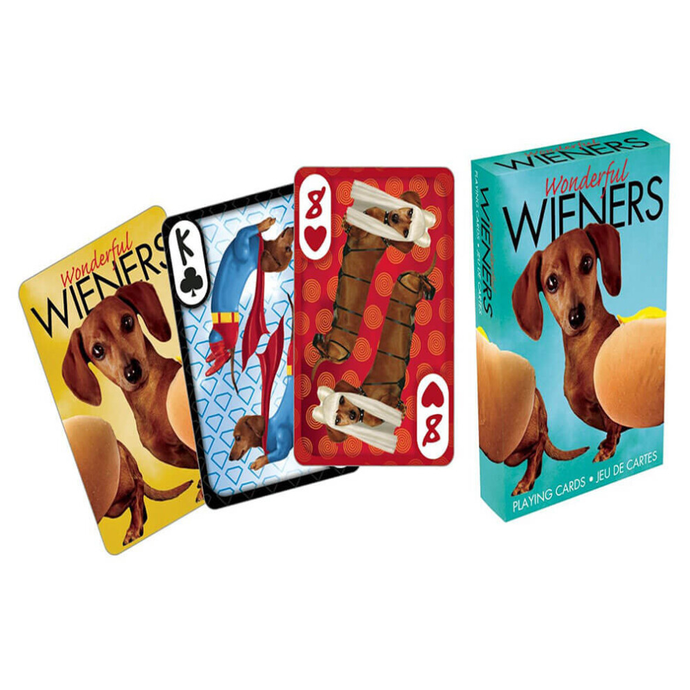 Naipes Aquarius Wonderful Wieners - Preciosa Baraja De Cartas Con Tem Tica De Perro Salchicha Para Tus Juegos De Cartas Favoritos - Mercanc A Y O-image