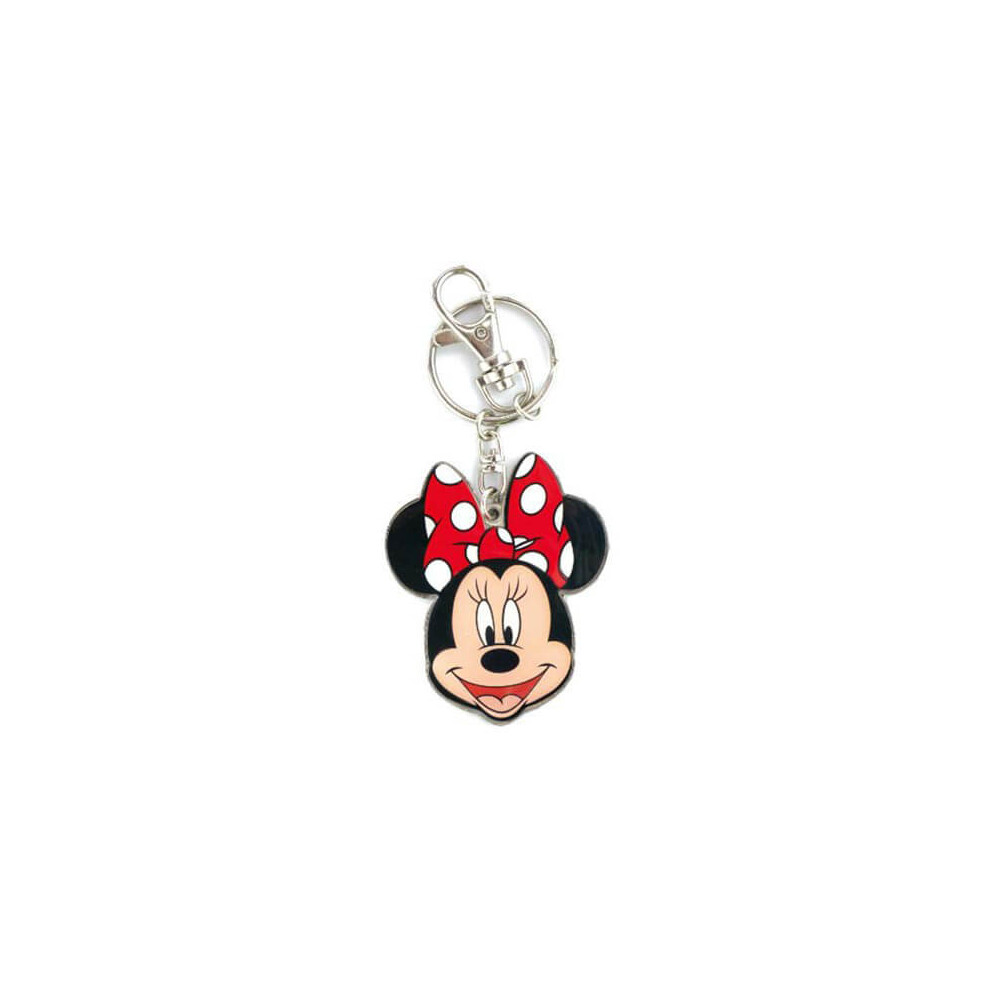 Metal Key Chain - Disney - Minnie Mouse Two Sided Colored Pewter 24562