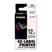 1 Pack - Casio XR-12WE1-W-DJ 12mm Black on White Tape