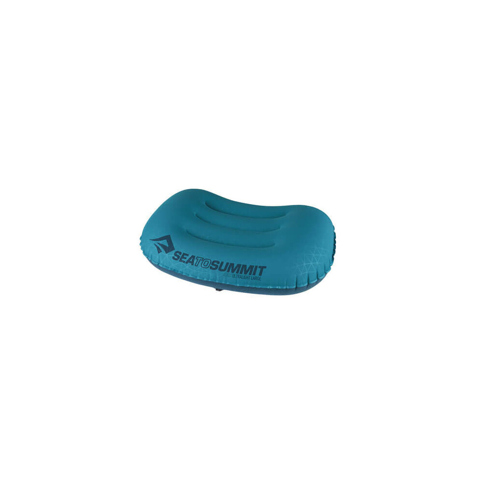 Sea to Summit - Aeros Ultralight Pillow L - Lightest Curved Inflatable Travel Pillow - Stretch-Knit 20D Polyester - Lock System - For Ultralight Backpacking - 44 x 32 x 14cm - Aqua Blue - 70g - Image 5