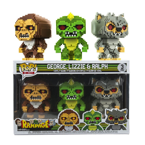 Funko Pop! Vinyl 3-Pack Rampage 8-Bit George, Lizzie, Ralph Exclusive ...