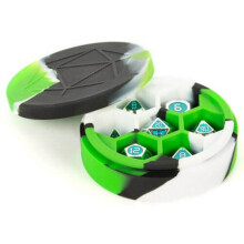 Metallic Dice Games LIC925 Silicone Round Dice Case - Gray, Black & White