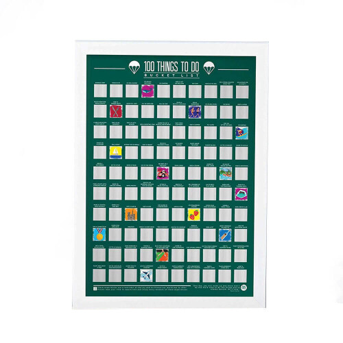 100 Things To Do Bucket List Scratch Off Poster
