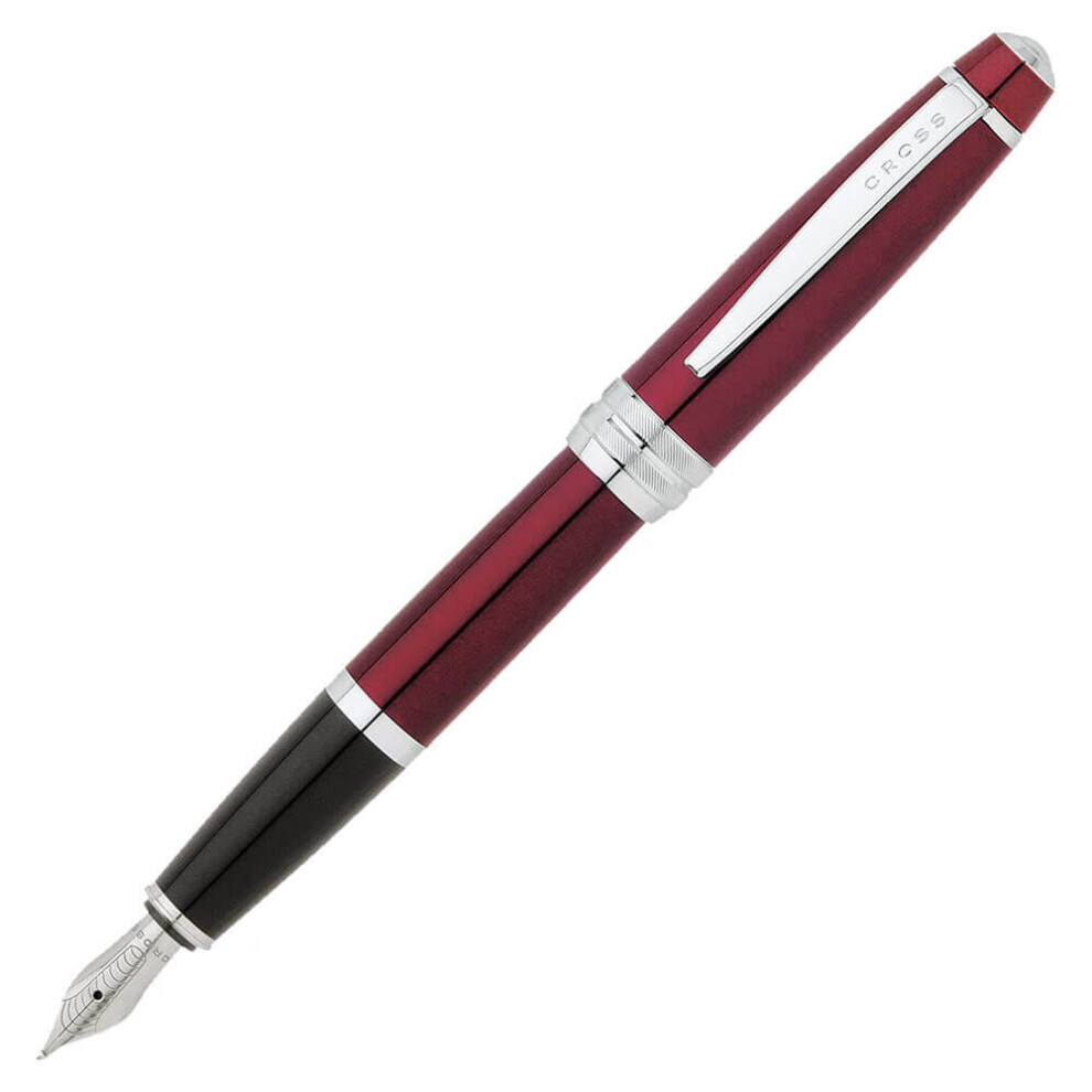 Cross Bailey Lacquer Refillable Fountain Pen With Medium Nib And Ink Red/Black