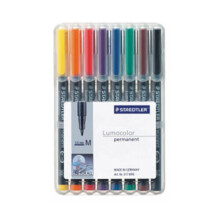 STAEDTLER Lumocolor Permanent Pen 317 Medium 1.0mm Line - różne kolory (8 szt.) (317 WP8 ST) opakowanie 8 szt.