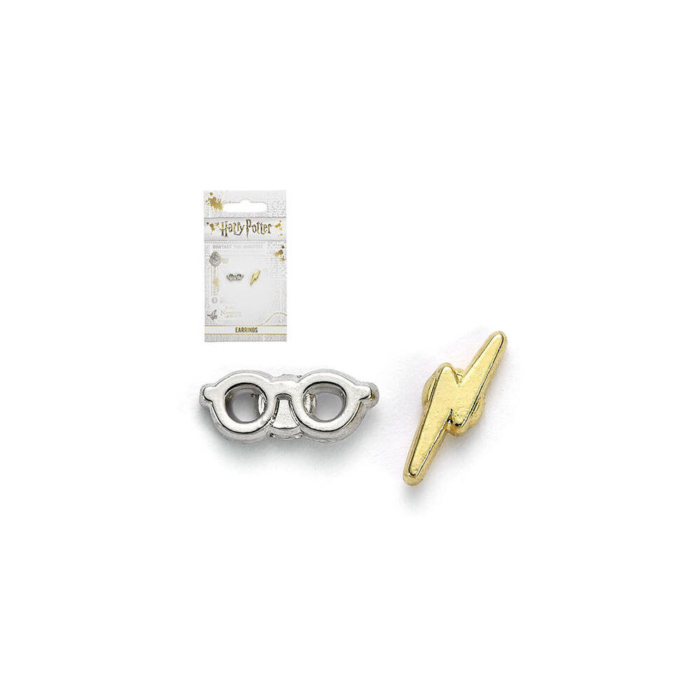 Harry Potter Lightning Bolt and Glasses Stud Earrings