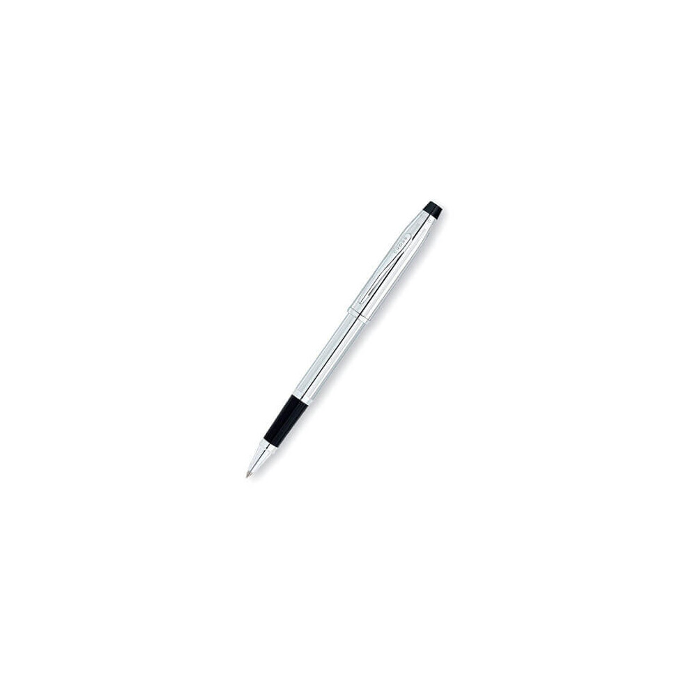 Cross 3504 Century Ii Lustrous Chrome Rollerball Pen With Medium Nib & Ink Black