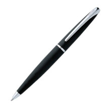 Cross ATX Black Basalt Ballpoint Pen With Rounded Clip Chrome Trim & Black Ink