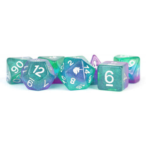 Unicorn Resin Poly Dice Set: Aurora (7)