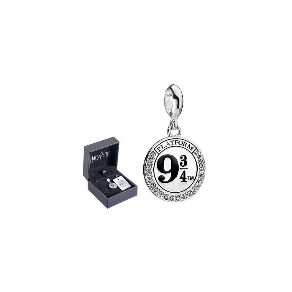 Harry Potter Sterling Silver Platform 9 3/4 Slider Charm with Swarovski Crystals