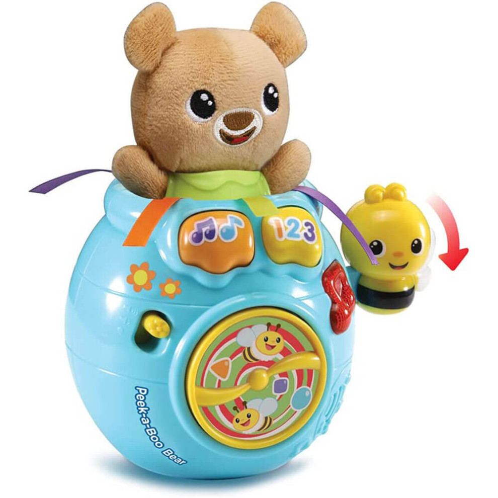 Vtech Baby Peek-a-Boo Bear In Honey Pot Soft Toy With Music, Songs and Fun Phrases