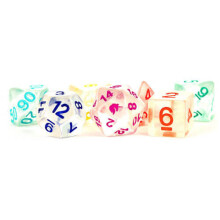 Metallic Dice Games LIC716 Unicorn-Rainbow Ice Dice - 7 Piece