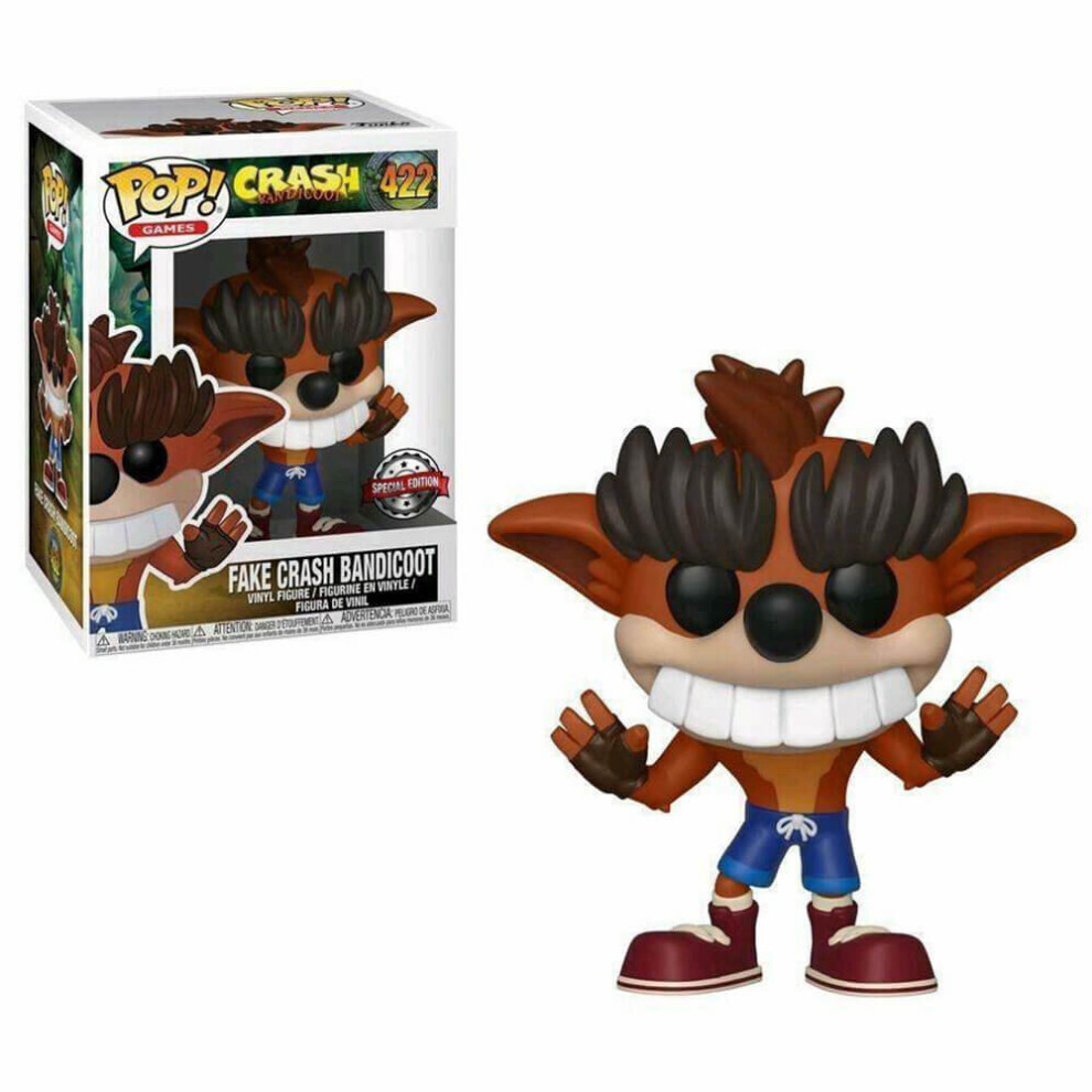 Funko Pop! Fake Teeth Crash Bandicoot 422 Exclusive Figure