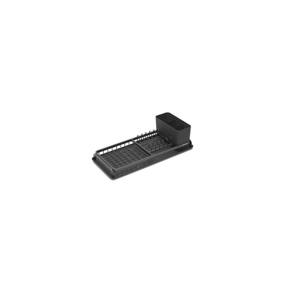 Brabantia Compact Dish Drying Rack With Draining Tray, Dark/Grey