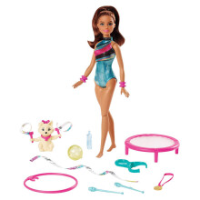 Barbie Gymnastik-Spielset, Spin 'n Twirl Teresa Puppe mit Trampolin