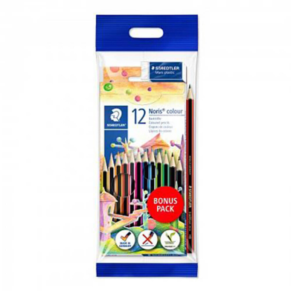 Staedtler Noris Colouring Pencils With A Eco Pencil And Mars Plastic Eraser