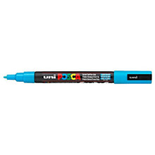 1 x Uni Posca PC-3M Paint Glass Window Marker Pen Fine Bullet Tip 1.3mm Light Blue