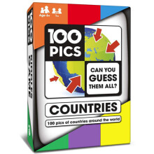 100 PICS Countries of The World Quiz Card Game - Educational Travel Trivia Flash Card Puzzle Games for Kids and Adults Learning Geography
