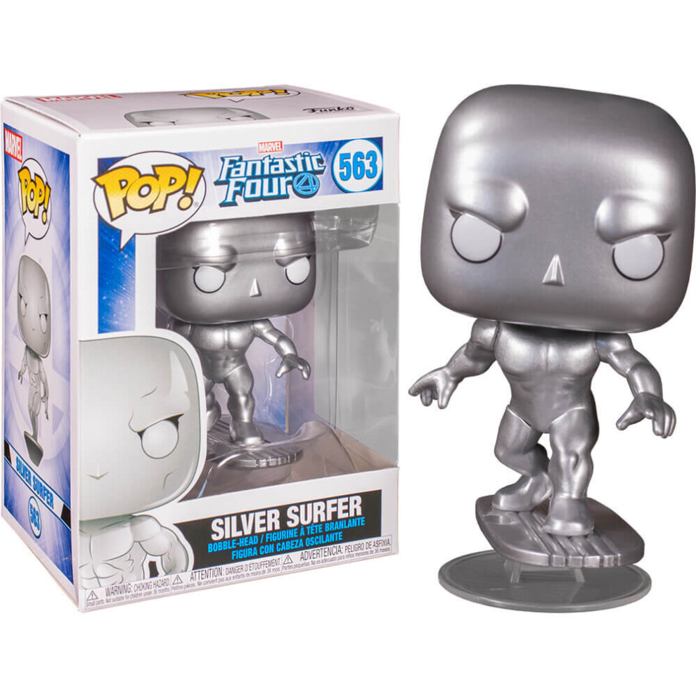 Funko 44992 POP Marvel: Fantastic Four - Silver Surfer Collectible Toy, Multicolour