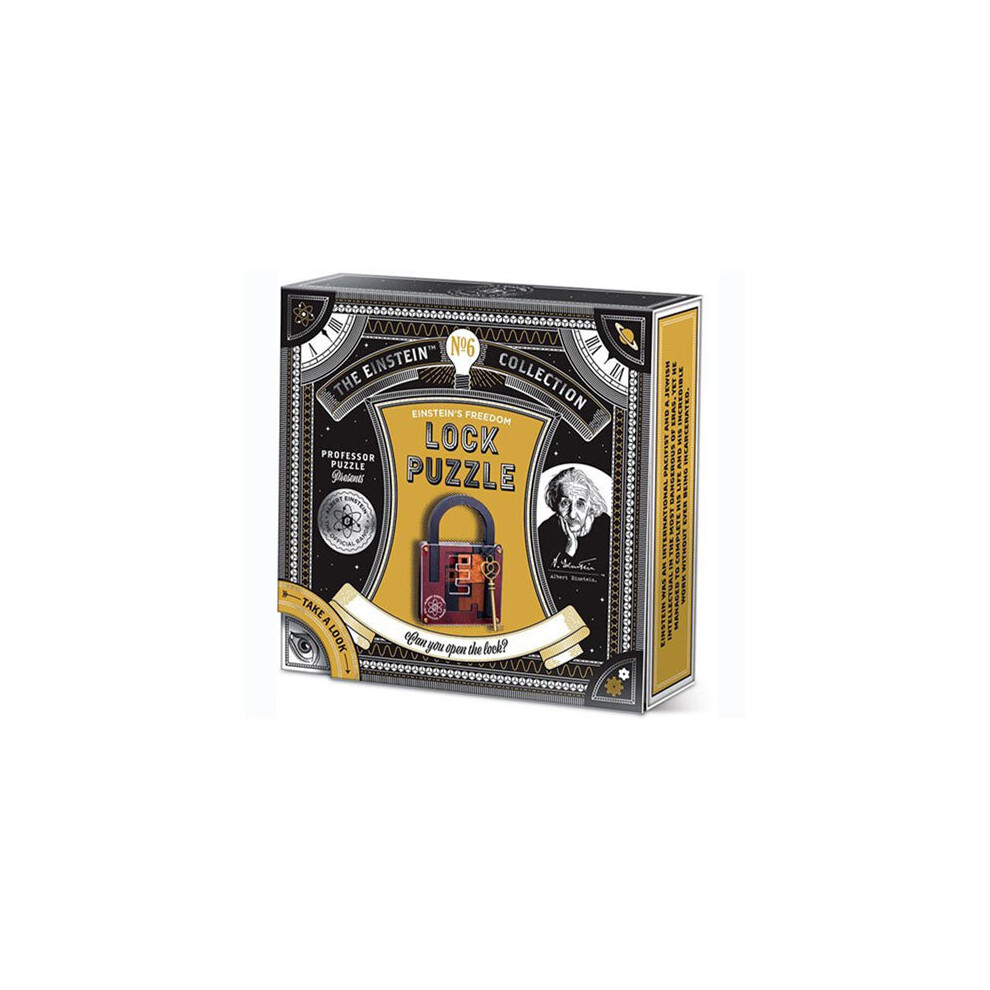 Professor Puzzle The Einstein Collection Lock Puzzle - Tricky Padlock Brain Game - 3D Brain Teaser Puzzles By