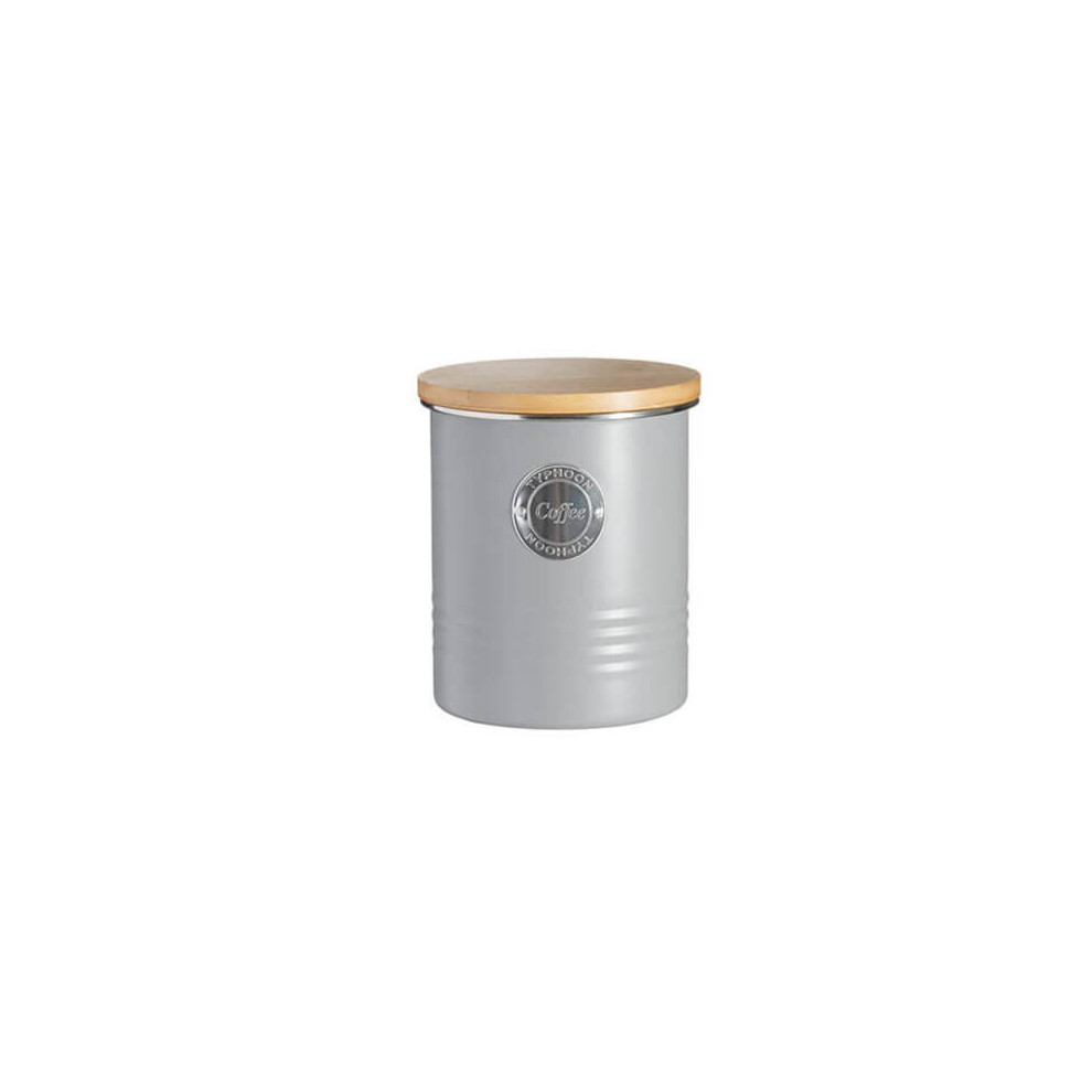 Typhoon Living Airtight Coffee Storage Canister With Bamboo Lid, Grey, 1 Litre