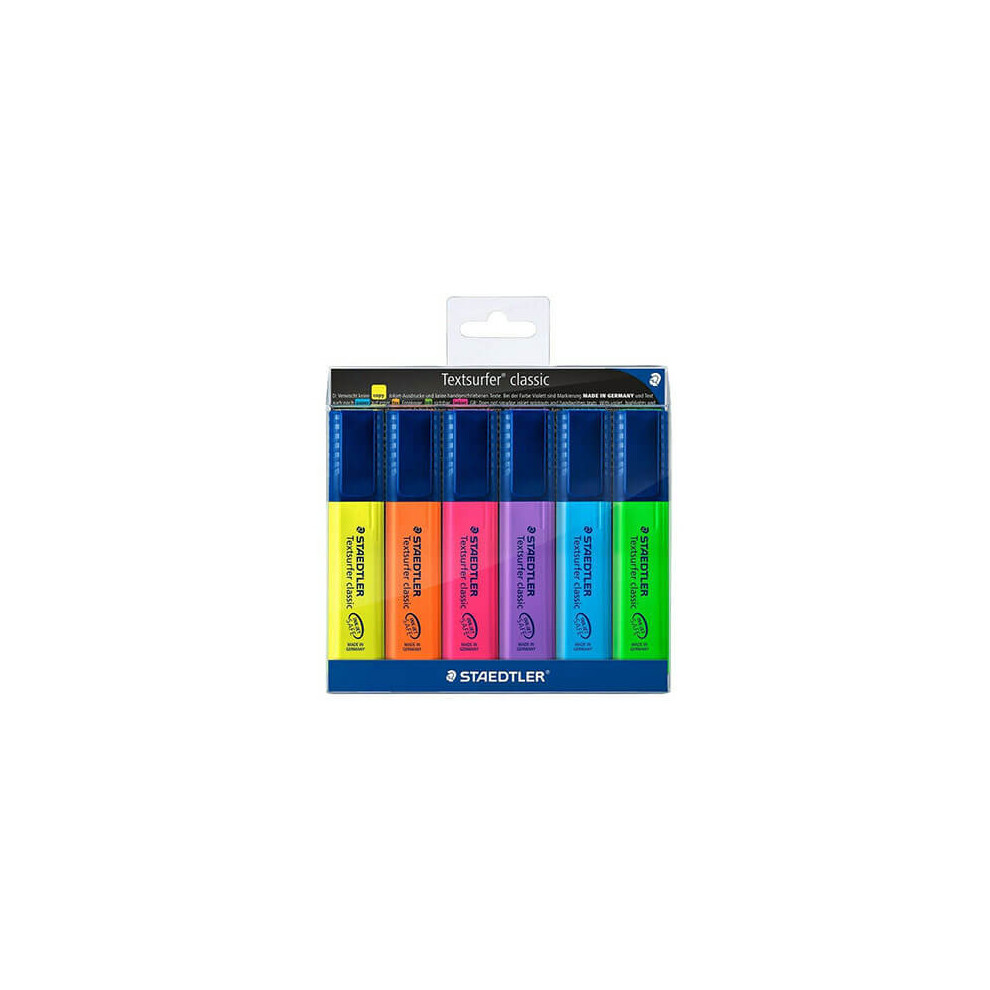 6 x Staedtler Textsurfer Highlighters Classic Assorted Colours