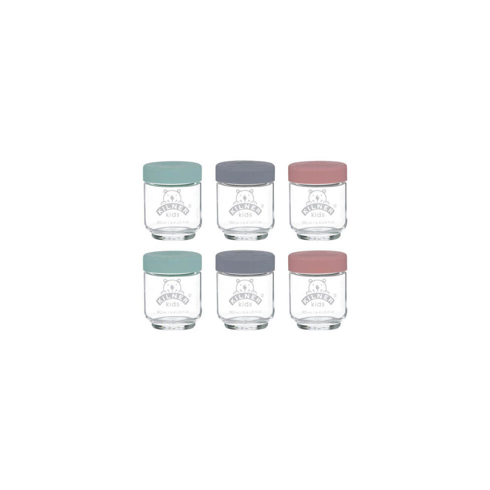 Kilner 0025.017 Set of 6 Kids Jars 190ml, Glass
