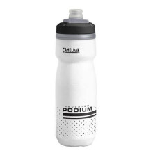 Botella de Agua Aislada CamelBak Podium Chill - Fácil de Apretar - 21oz, Blanco/Negro