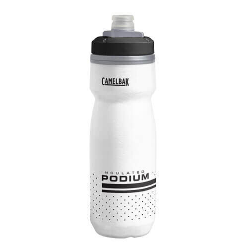 CamelBak Botella de Agua Aislada CamelBak Podium Chill - Botella Fácil de Exprimir - 21oz, Blanco/Negro