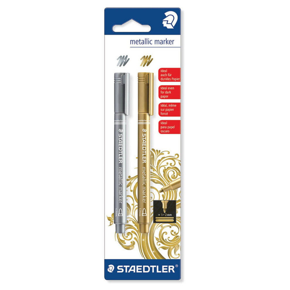 Staedtler Metallic Marker Gold & Silver PK2