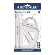 Staedtler 569 PB4 -Transparent 4 Piece Mars Plastic Geometry Set