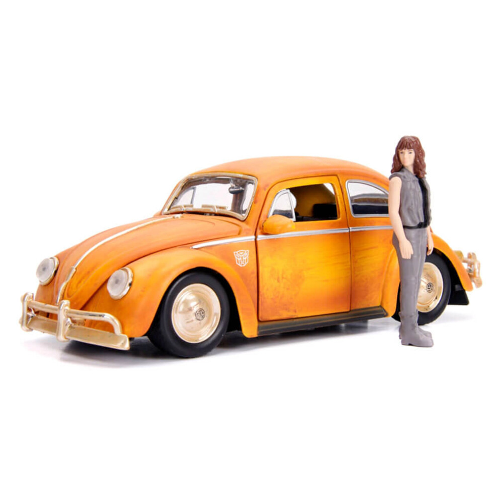 New Jada Vw Beetle Diecast Model Car With Charlie Figure From Transformers... Jad30114