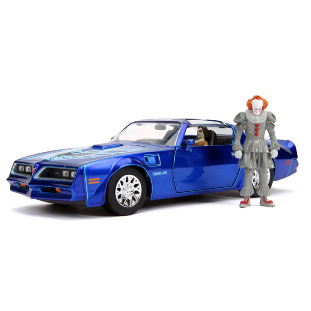 New Jada Pontiac Firebird Diecast Model Car With Pennywise Figure From It... Ja31118